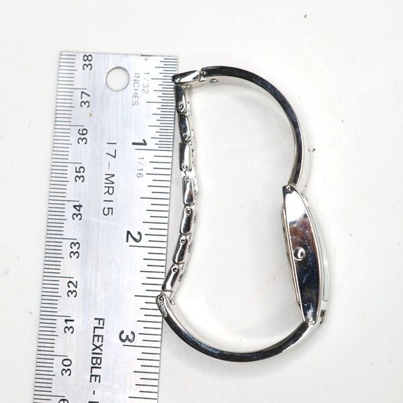 Lise Watier Neiges Delicate Silver Tone Rectangular Watch Dress Swiss Movt - Picture 8 of 10